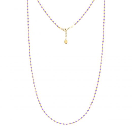 Fuchsia enamel necklace in yellow gold 2L526-0167-9