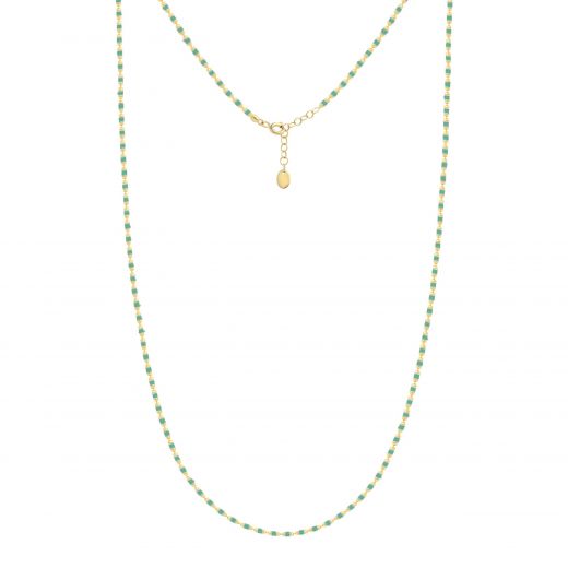 Turquoise enamel necklace in yellow gold 2L526-0167-1