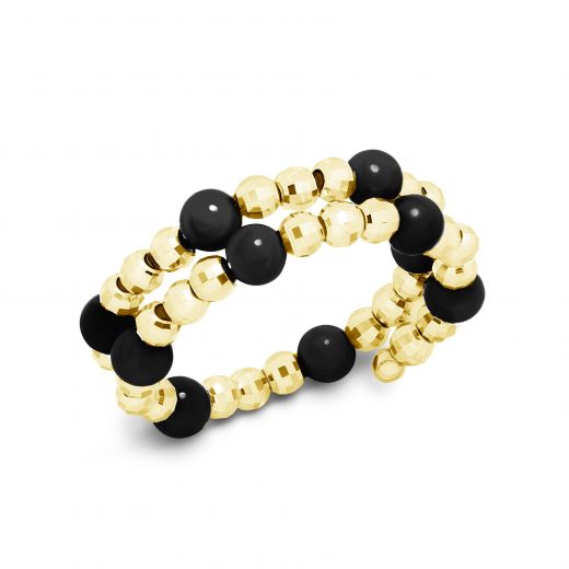 Ring with onyx in yellow gold 2К034НП-1706