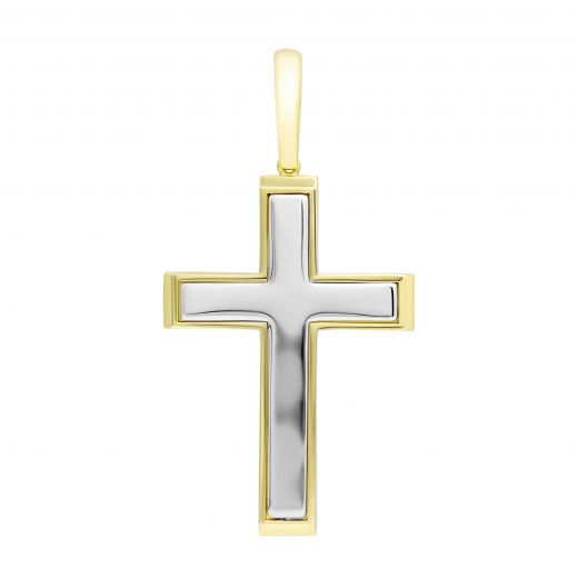 Cross in white and yellow gold  4 см 2П914-0030-1