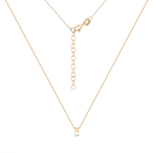 Necklace with cubic zirconia in rose gold 2L914-0045