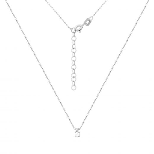 Necklace with cubic zirconia in white gold 2L914-0046