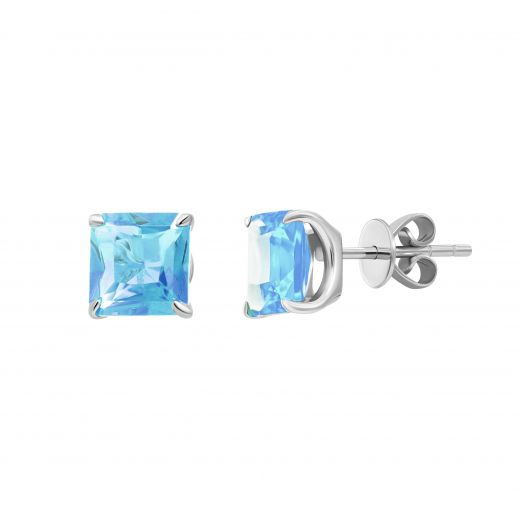 Earrings with topaz in white gold 2С034НП-1425