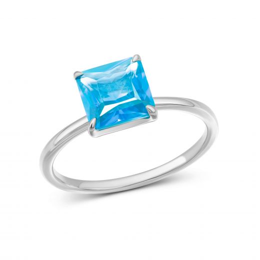 Ring with topaz in white gold 2К034НП-1665