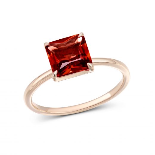 A ring with a garnet in rose gold 2К034НП-1667