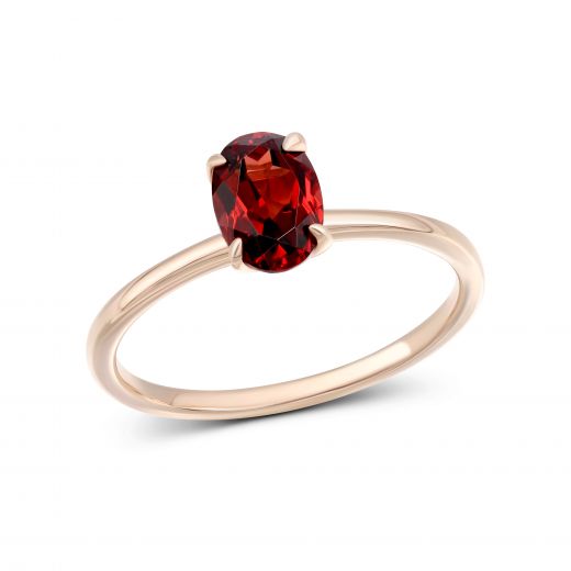 ring with a garnet in rose gold 2К034НП-1670