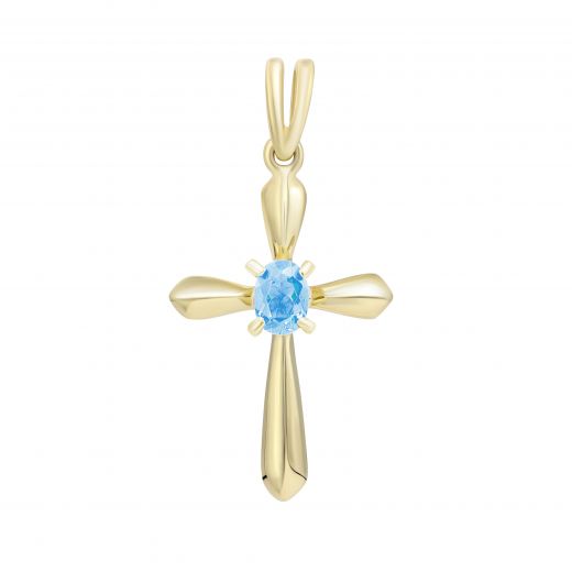 Cross with topaz in yellow gold 2П034НП-0578