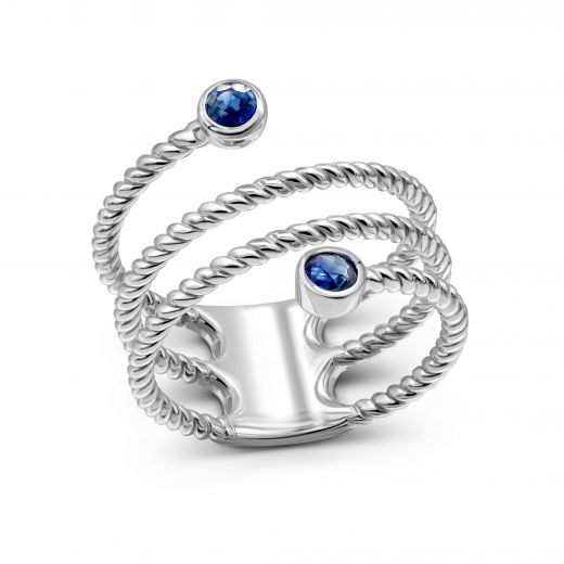 Ring with sapphires in white gold 1-245 333