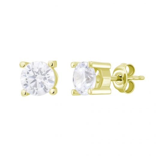Earrings with cubic zirconia in yellow gold 2S526-0528
