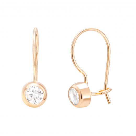 Earrings with cubic zirconia in rose gold 2S143-2597