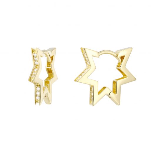 Earrings with cubic zirconia in yellow gold 2S526-0560