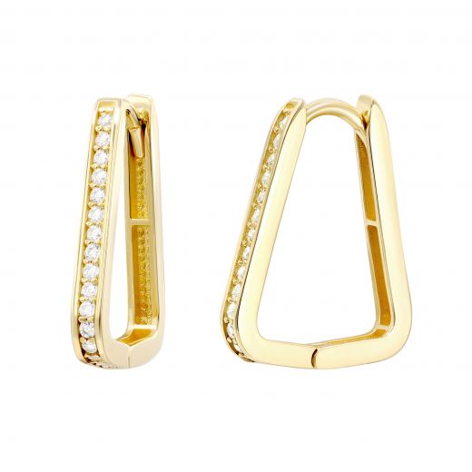 Earrings with cubic zirconia in yellow gold 2S526-0563