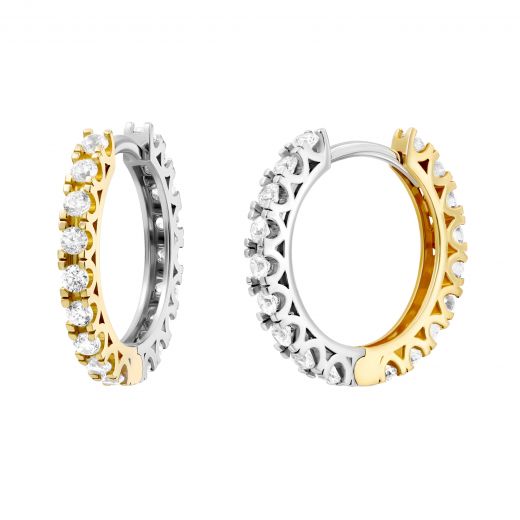 Earrings in a combination of white and yellow gold 2С526-0592