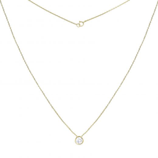 Necklace with cubic zirconia in yellow gold 2L526-0203