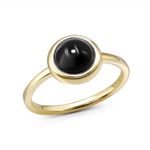 Ring with onyx in yellow gold 2К034НП-1691