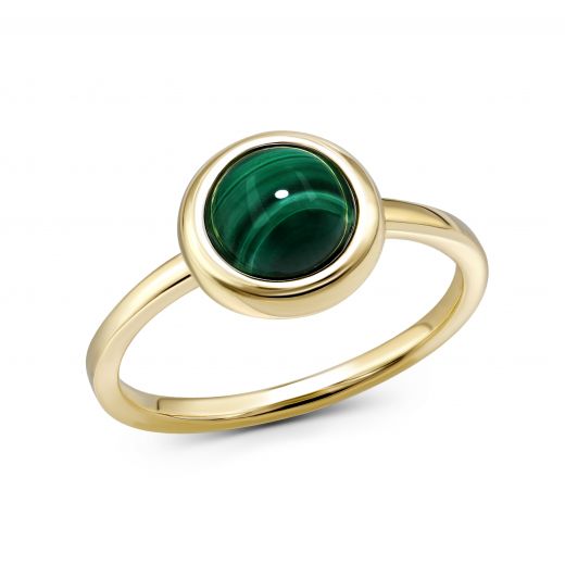 Ring with malachite in yellow gold 2К034НП-1692