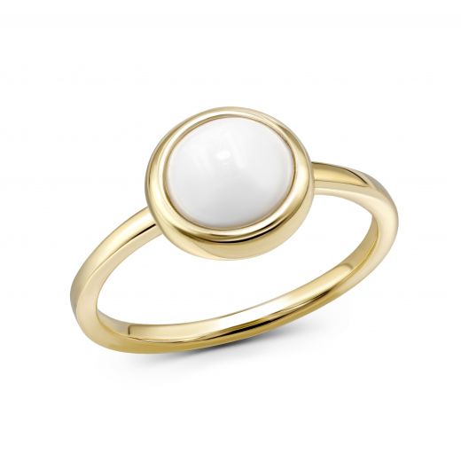 Ring with agate in yellow gold 2К034НП-1693