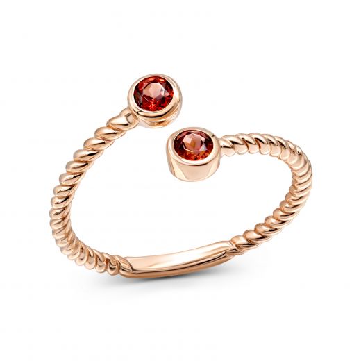 Ring with garnets in rose gold 2К034НП-1700