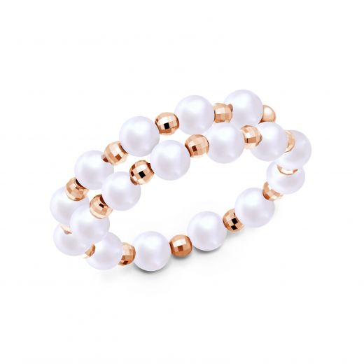 Ring with pearls in rose gold 2К034НП-1707