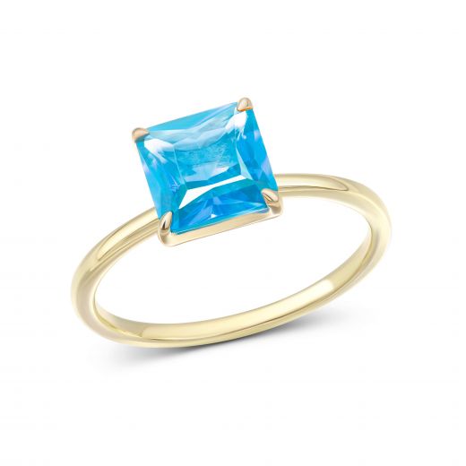 Ring with topaz in yellow gold 2К034НП-1664