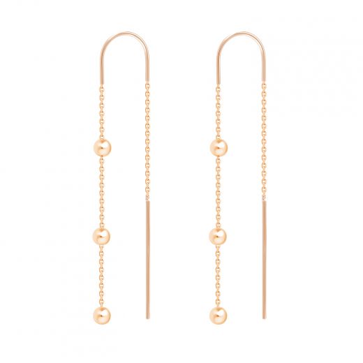 Rose gold earrings  2С150-0014