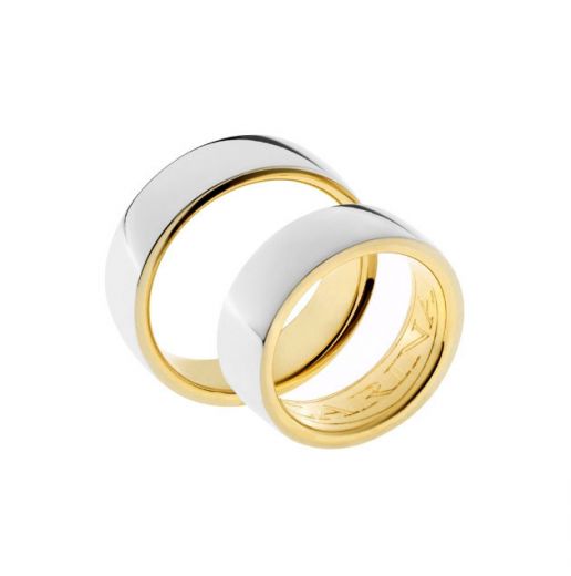 Обручальное кольцо в комбинации белого и желтого золота 2ОБ619-0014-2