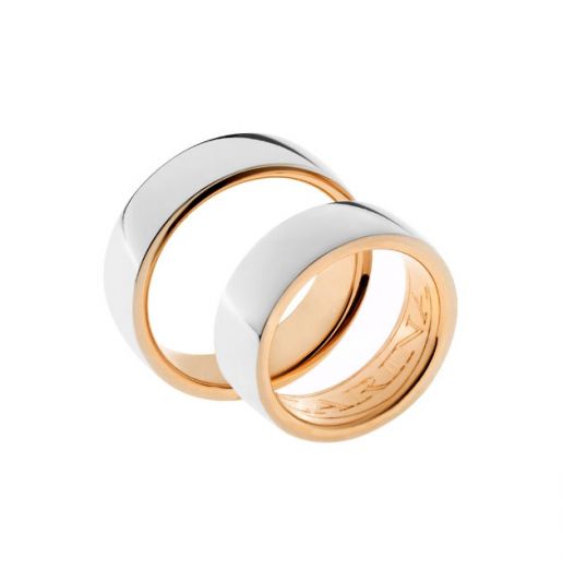 Обручальное кольцо в комбинации белого и розового золота 2ОБ619-0014-3