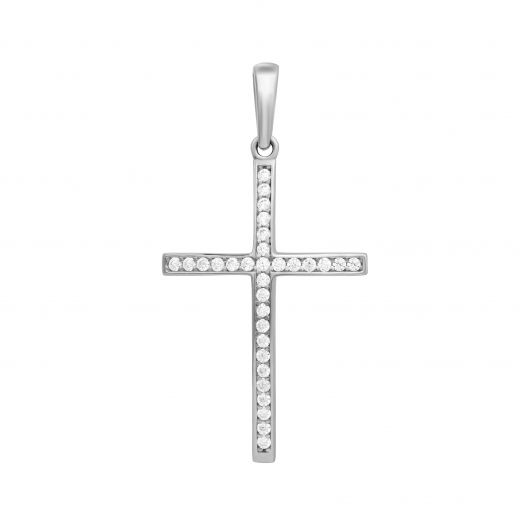 White gold cross 2П914-0022