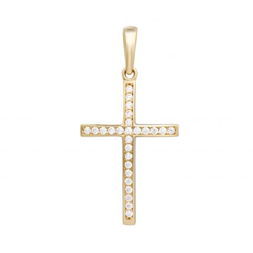 Yellow gold cross 2П914-0026