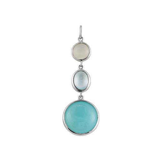 Pendant with topaz and chalcedony in silver 3-271 355