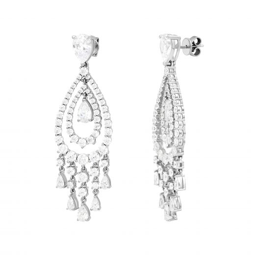 Earrings with cubic zirconia in silver 3-348 884