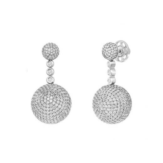 Silver earrings with zirconias NATKINA