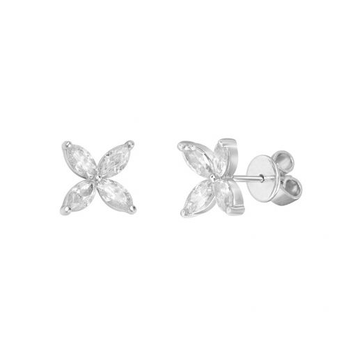 Сережки срібні з фіанітами NATKINA Квітка