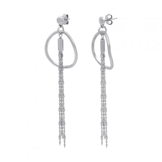 Chain earrings with circle