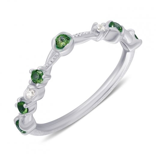 Anastasia ring with green cubic zirkonia