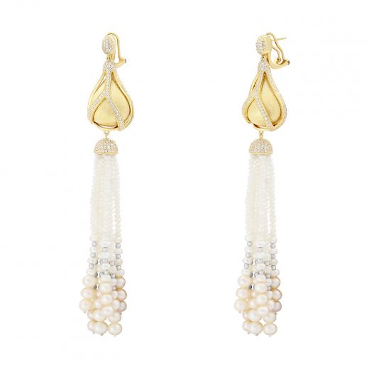 Earrings Yesenia yellow rhodium