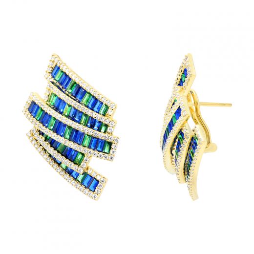 Earrings with blue and green Svyatkov pianos