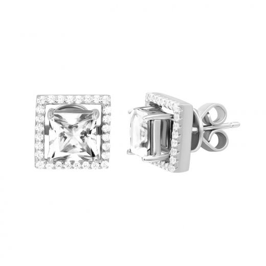 Earrings transformers with cubic zirconia 3С376-0193