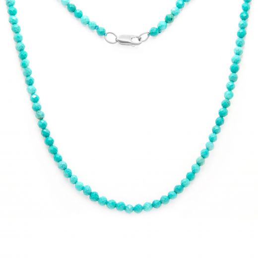 Necklace with turquoise in silver 3L449-0699