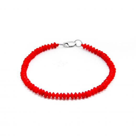 Bracelet with corals in silver 3B449-0322