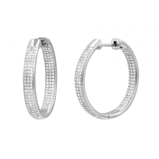 Silver earrings with cubic zirconia 3S269-0044