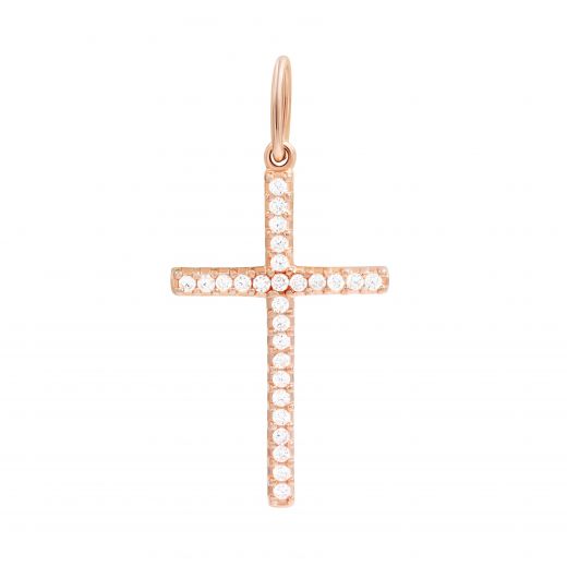 Cross with cubic zirconia in silver 3P096-0046