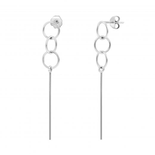 Silver earrings В096:ЭС-С2/1008