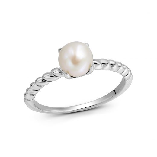 Silver ring with a pearl 3K862-0007