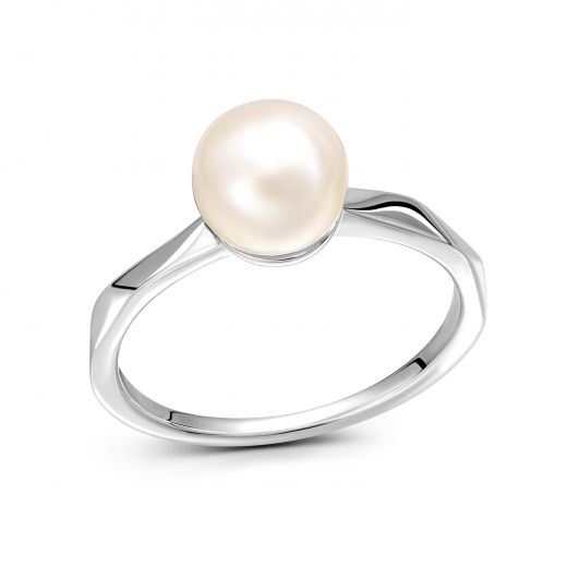 Silver ring with a pearl 3K862-0008