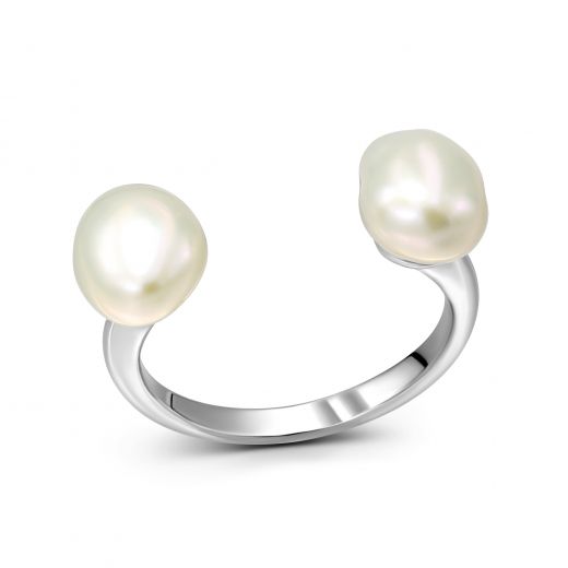 Silver ring with pearls 3K862-0021