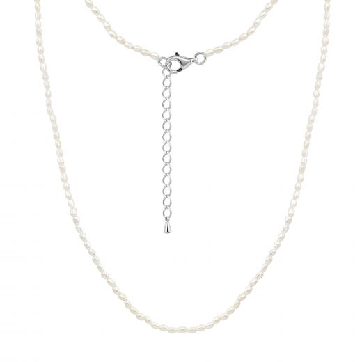 Silver necklace with pearls 3Л862-0014