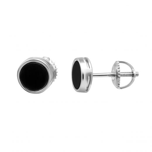 Earrings with onyx in silver SK2O/1184