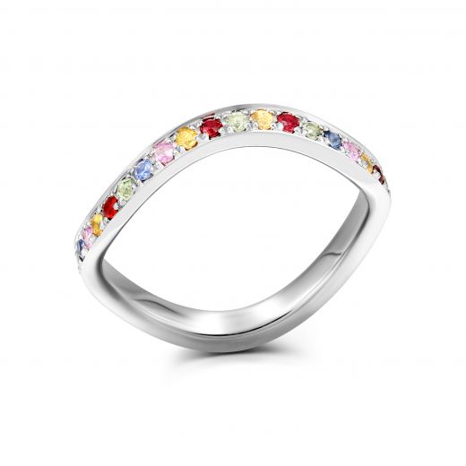 The ring is silver RAINBOW RING