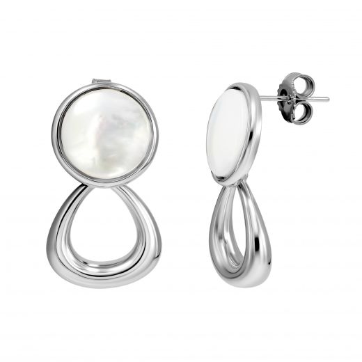 Silver earrings with mother-of-pearl 3С269ЕС-0080